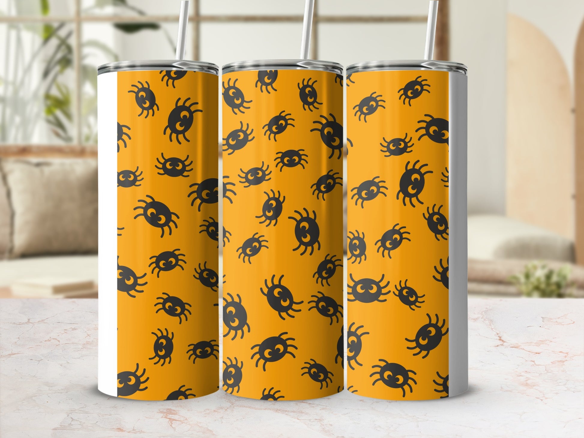 Creepy Crawly Spiders Orange Halloween Tumbler product type