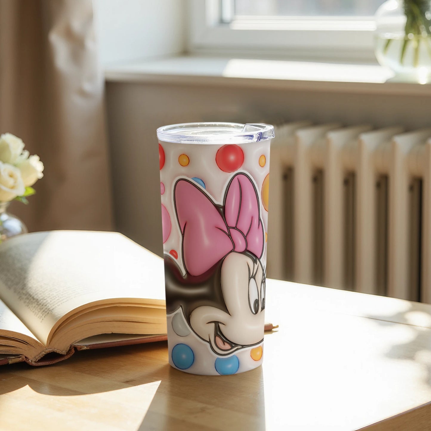 Fun and Colorful Tumbler with Bow Design