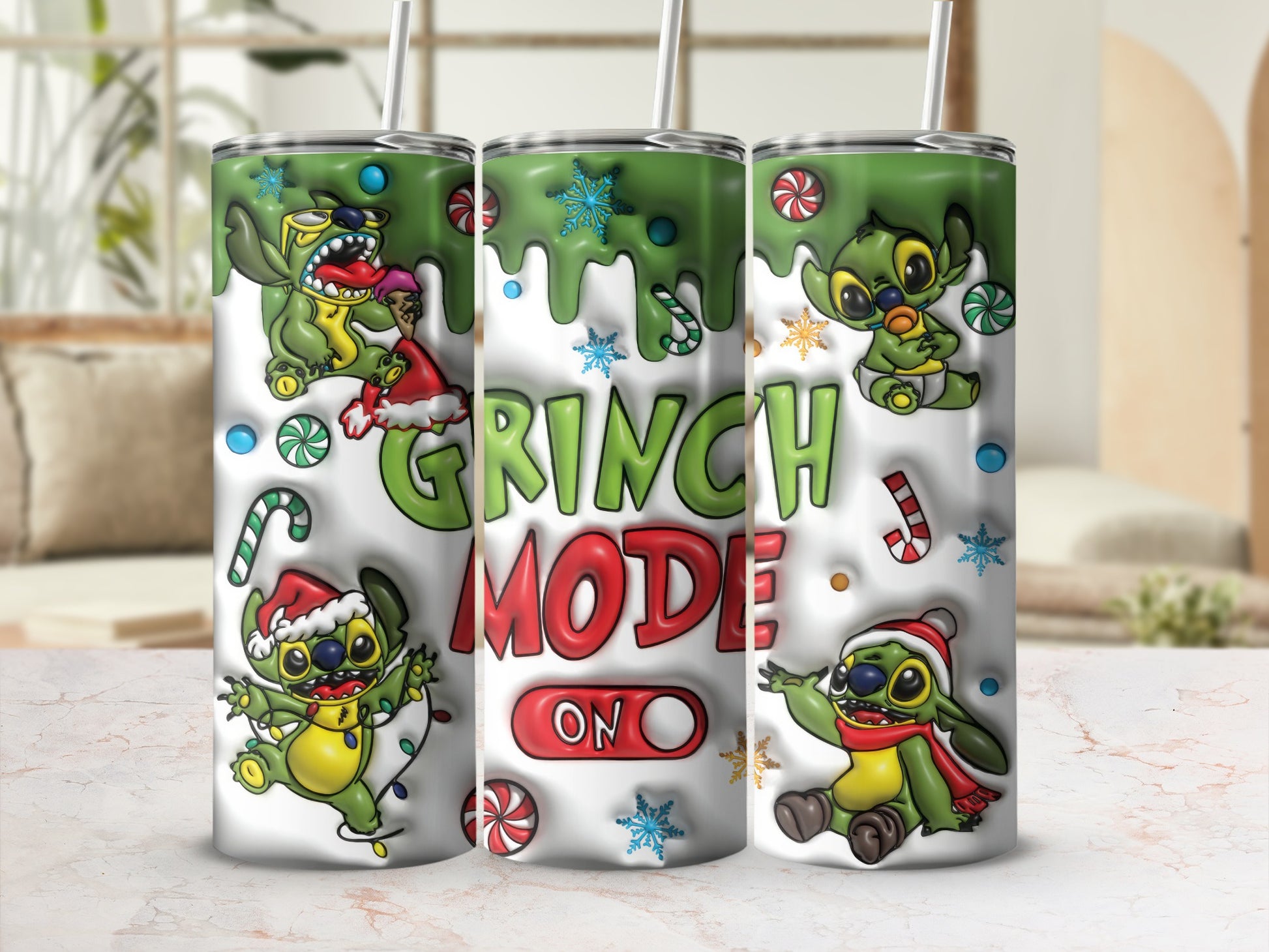 Grinch Mode On Festive Insulated Tumbler Cup Christmas