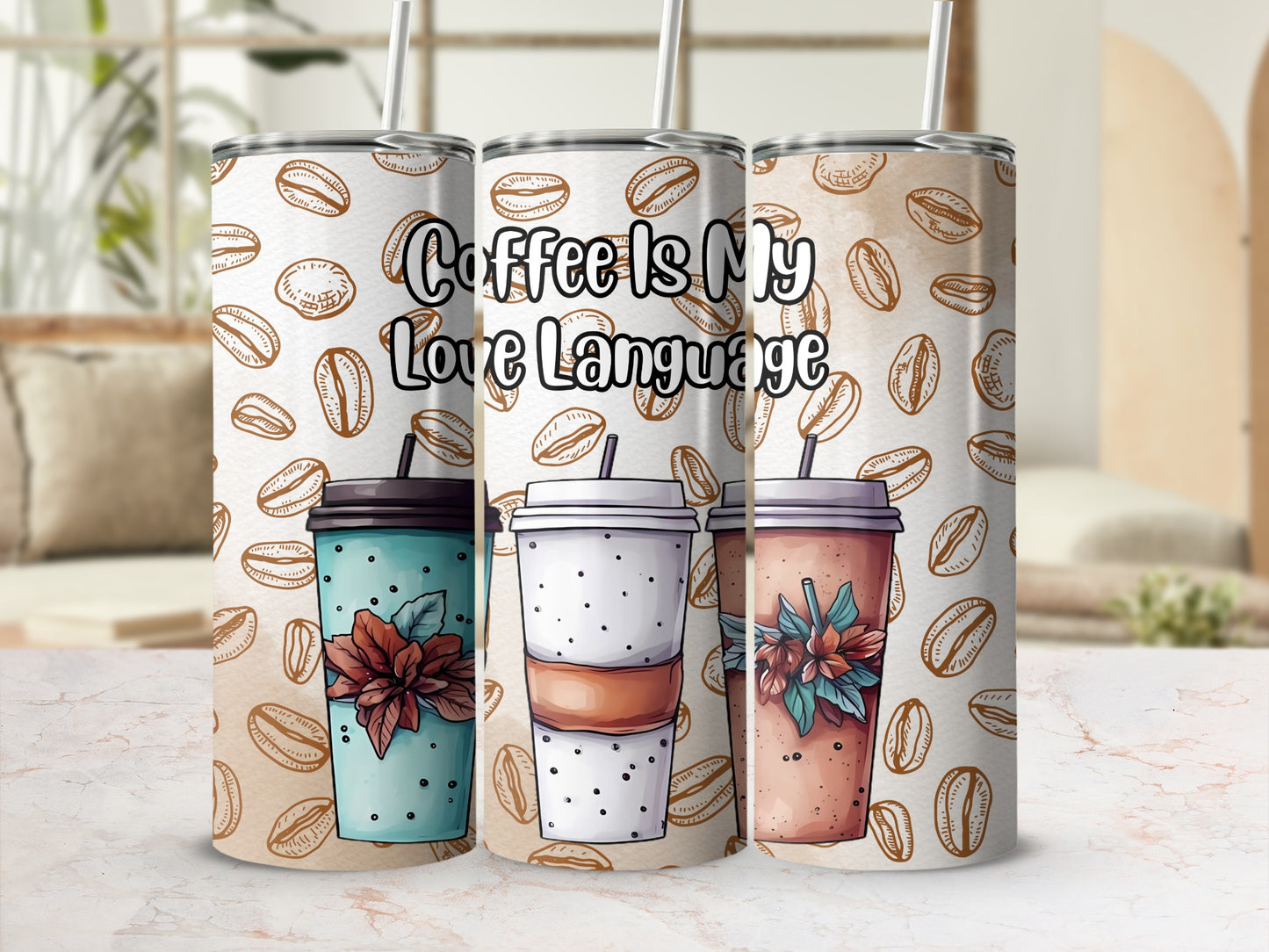Coffee Is My Love Language Themed Tumbler Product