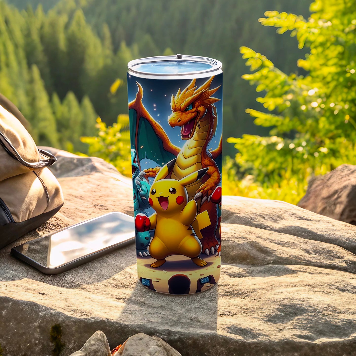 Colorful Pokémon Characters Outdoor Travel Mug Tumbler