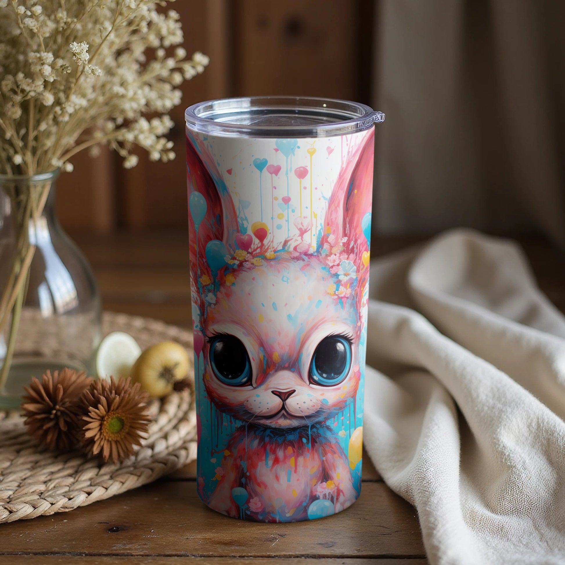 Vibrant bunny creature large blue eyes heart balloons tumbler product type

Bunny
Rabbit
Cute Animal
Big Eyes
Colorful Art
Watercolor Style
Splatter Paint
Heart Design
Balloon Theme
Whimsical Creature
Fantasy Art
Pink Blue
Unique Tumbler
Drinkware Gift
Beverage Holder
Travel Mug
Insulated Cup
Kawaii Aesthetic
Digital Art
Abstract Design
