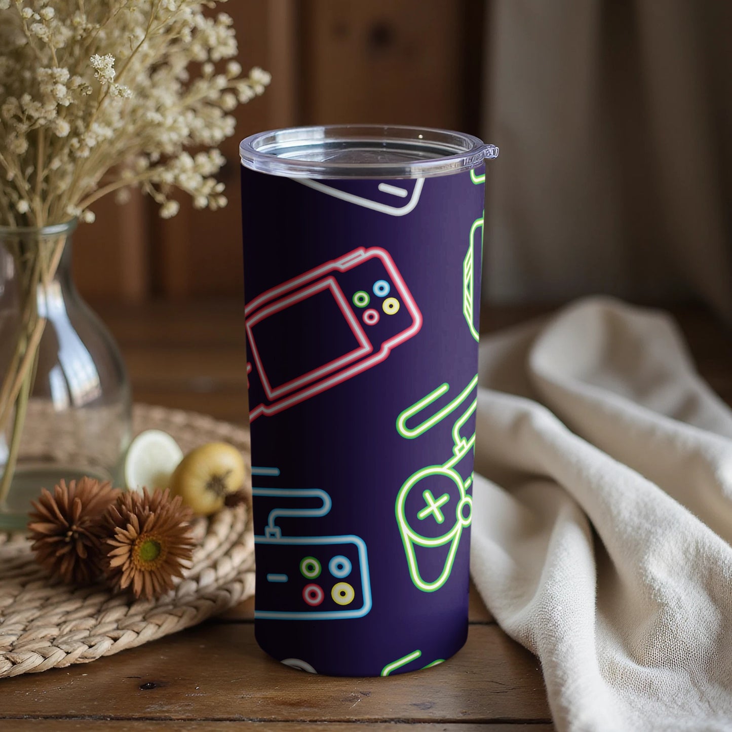 Neon Gaming Icons Design Insulated Tumbler Product