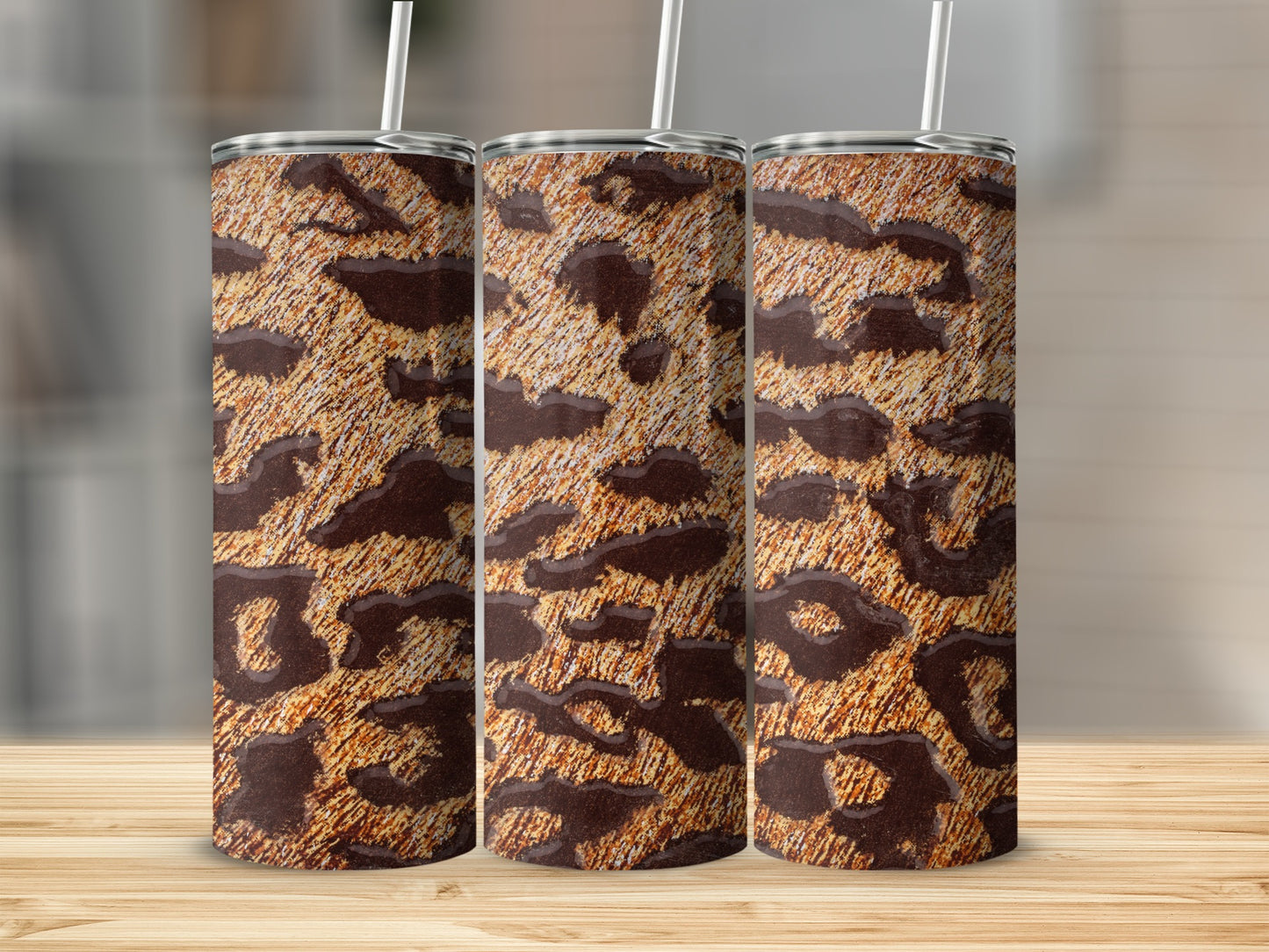 Stylish Leopard Print Pattern Stainless Steel Tumbler