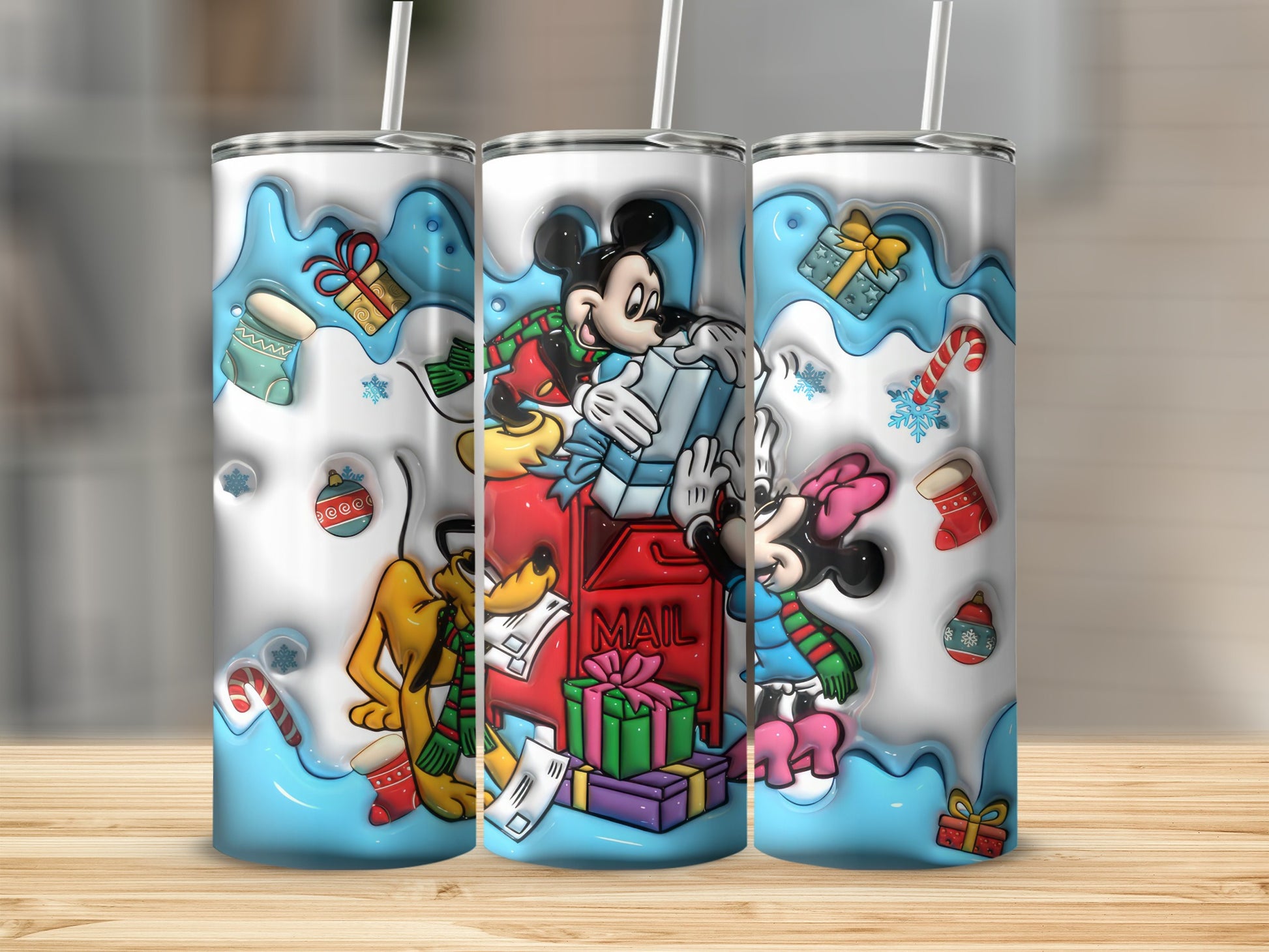 Mickey and Friends Christmas Scene Tumbler Cup