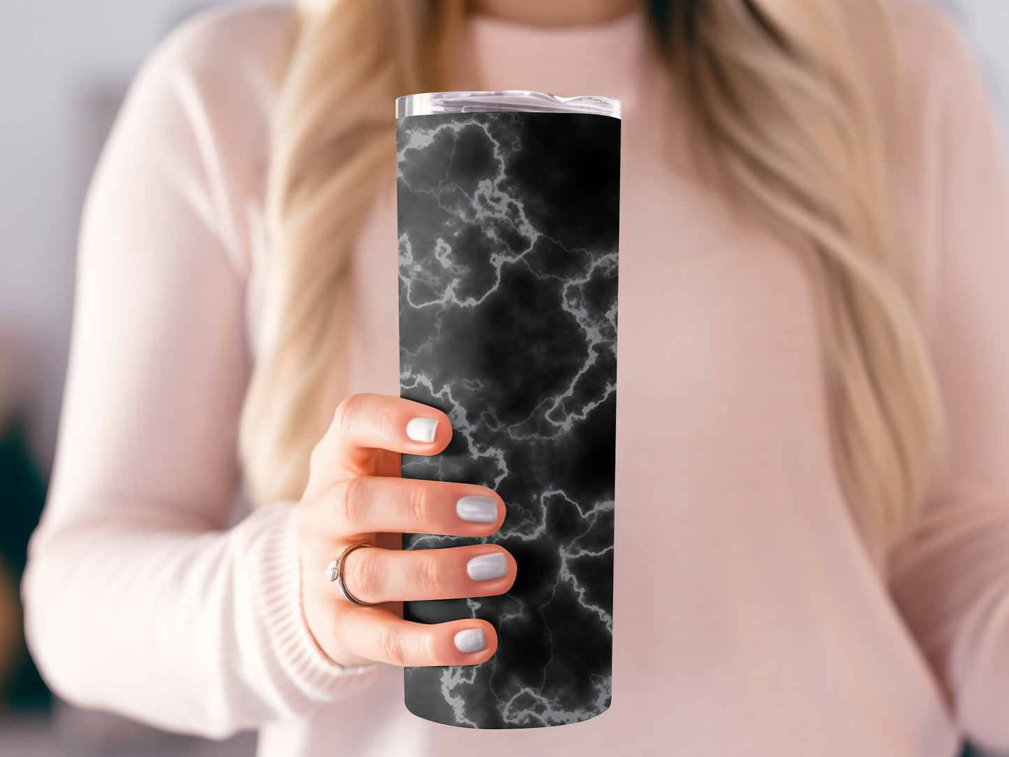 Dark and Light Marble Effect Abstract Swirls Tumblers