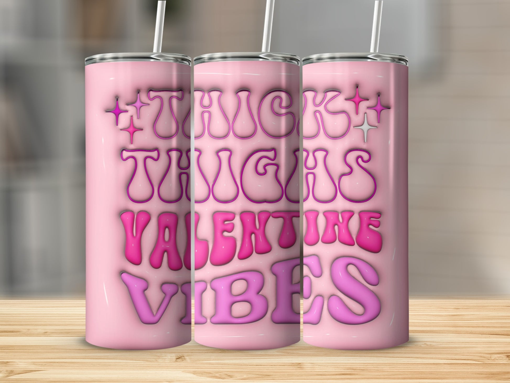 Thick Thighs Valentine Vibes Tumbler Cup Product