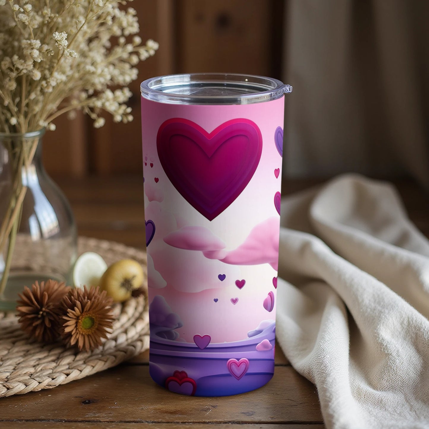 Charming Heart Design Tumbler Perfect for Gift