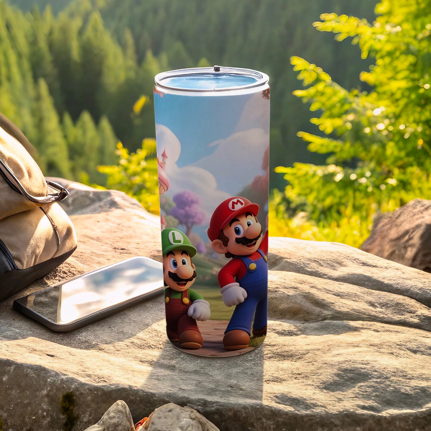 Colorful Characters Themed Luigi and Mario tumbler
