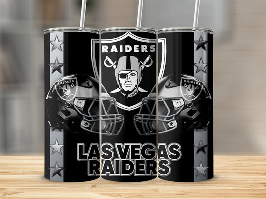 Las Vegas Raiders Helmets and Shield Design Tumblers
