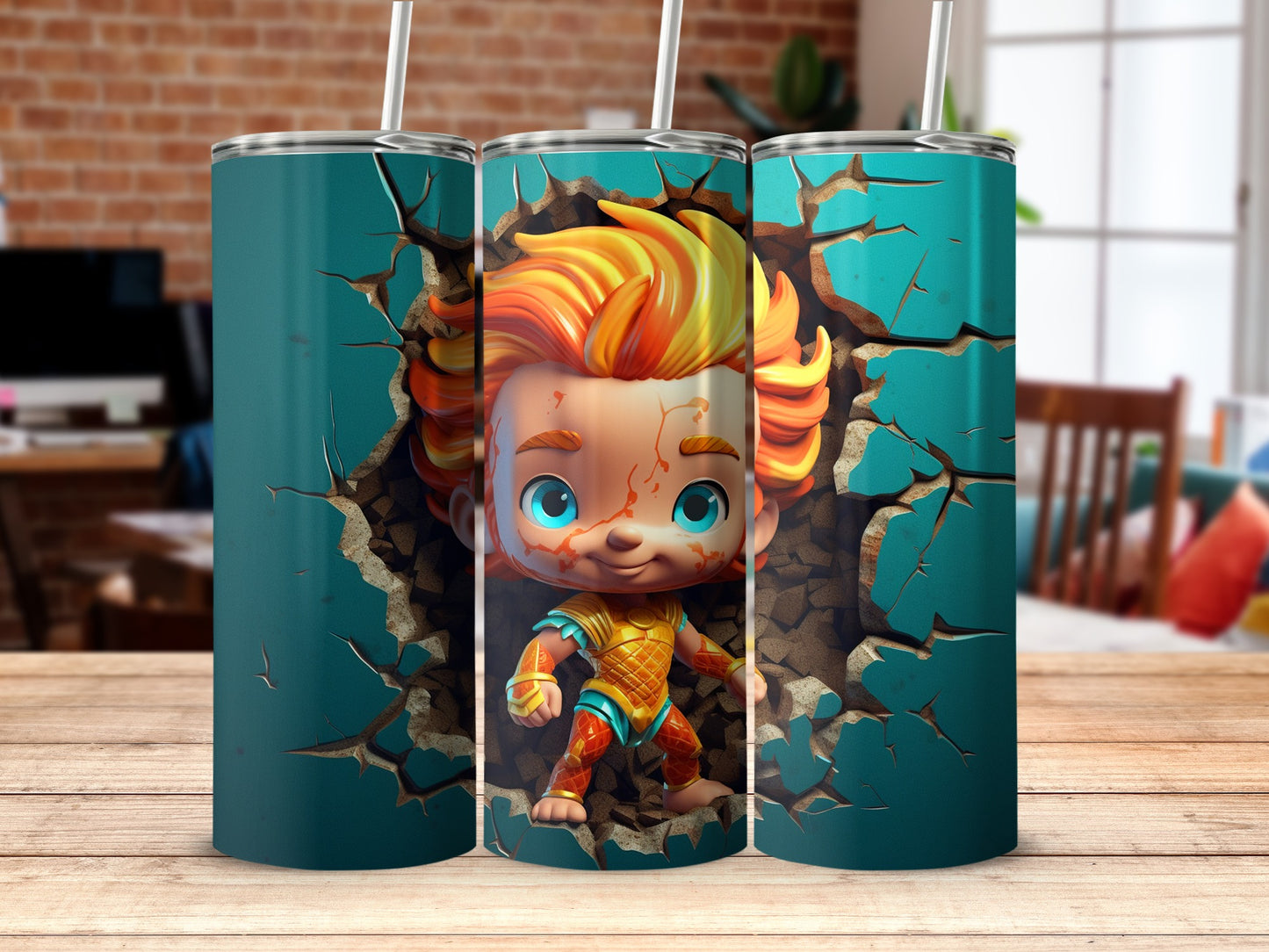 Adorable Superhero Design Tumblers for Kids and Adults