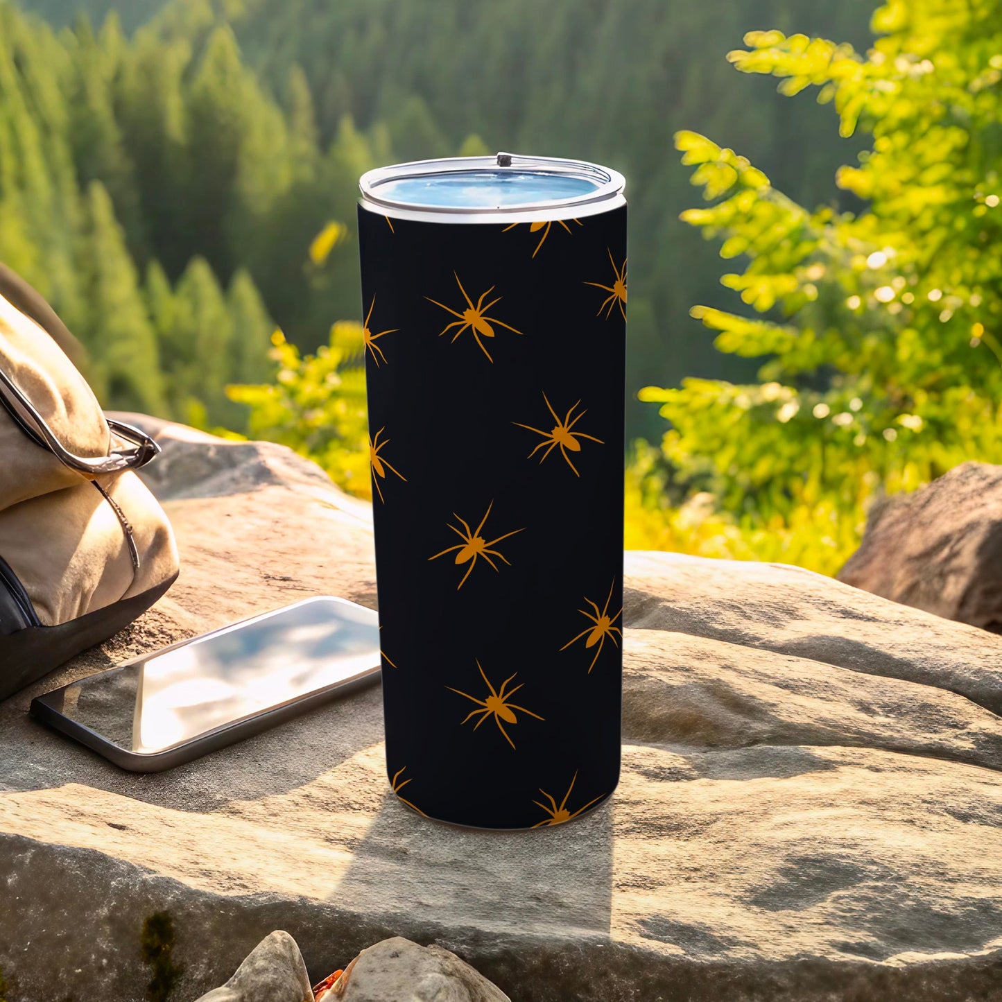 Black Golden Spider Design Tumbler Drinkware product type
