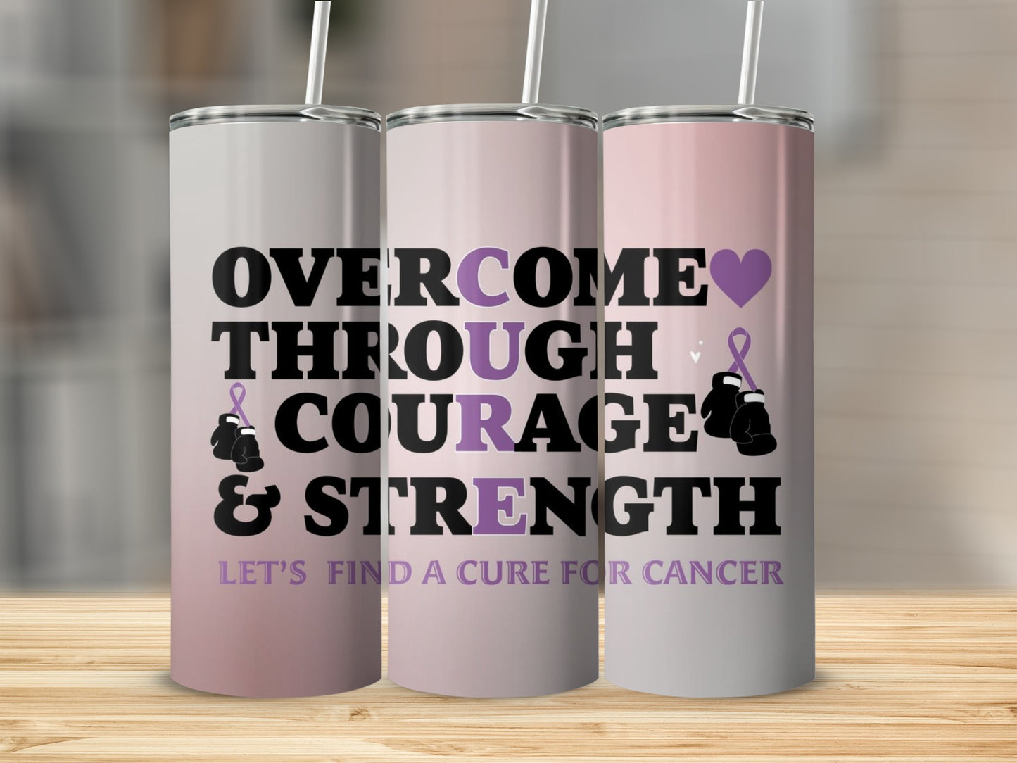 Overcome Through Courage & Strength Cancer Awareness Product