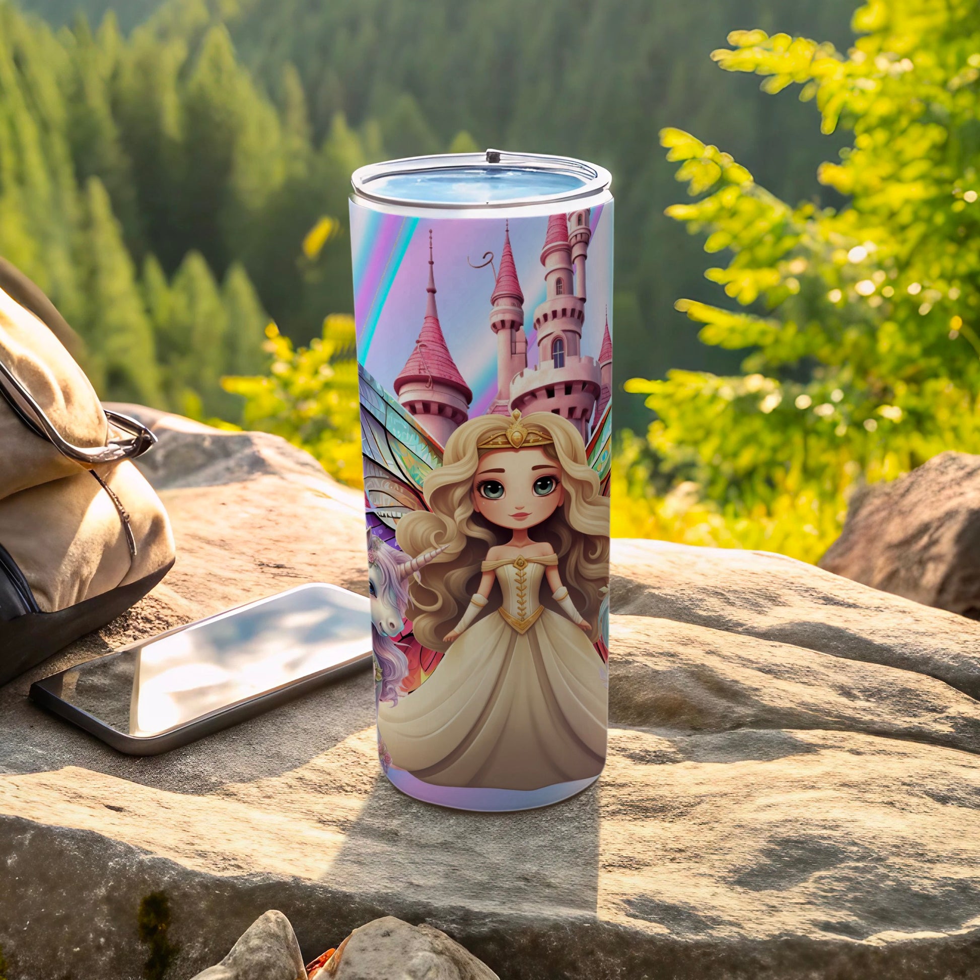 Fantasy Princess and Castle Illustration Tumbler