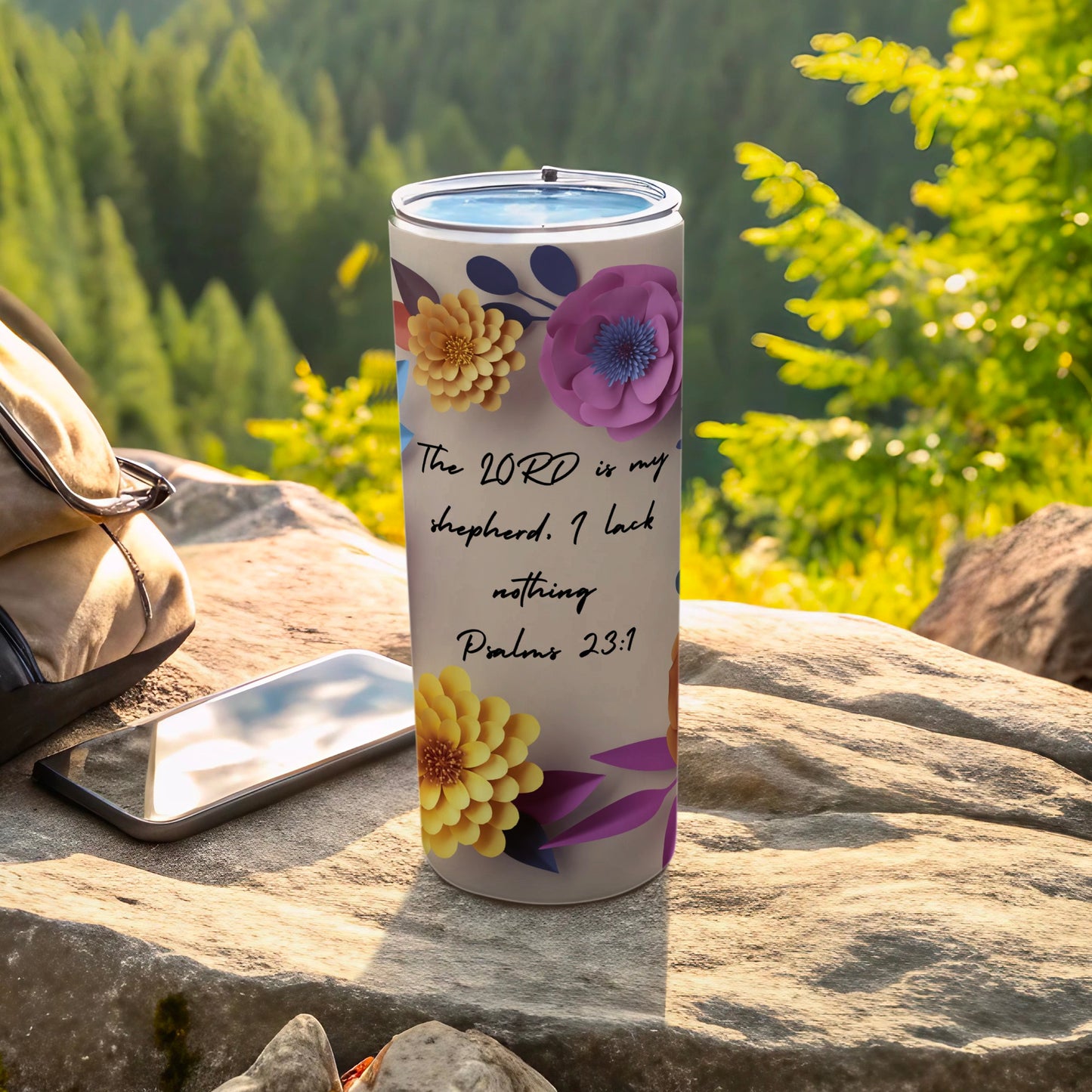 Inspirational Psalm 23:1 Quote Insulated Tumbler Product