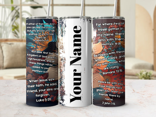 Customizable Inspirational Quote Tumbler Flask