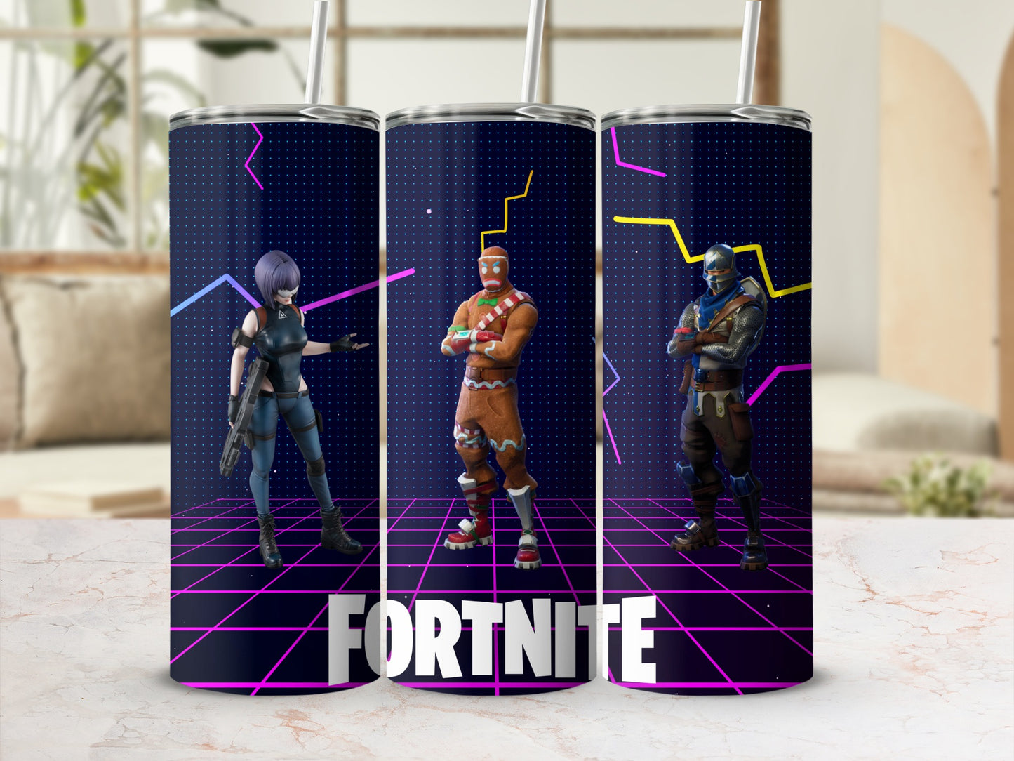 Fortnite Characters Neon Design Insulated Tumbler