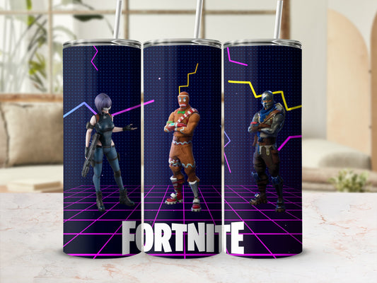 Fortnite Characters Neon Design Insulated Tumbler