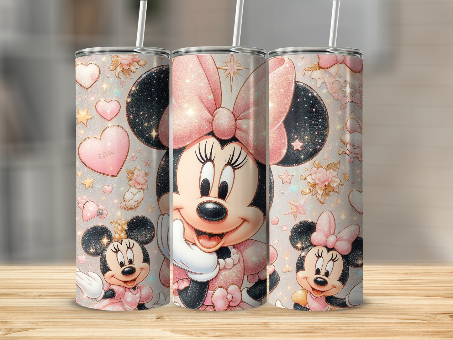 Adorable Minnie Mouse Tumbler With Pink Bows Design
