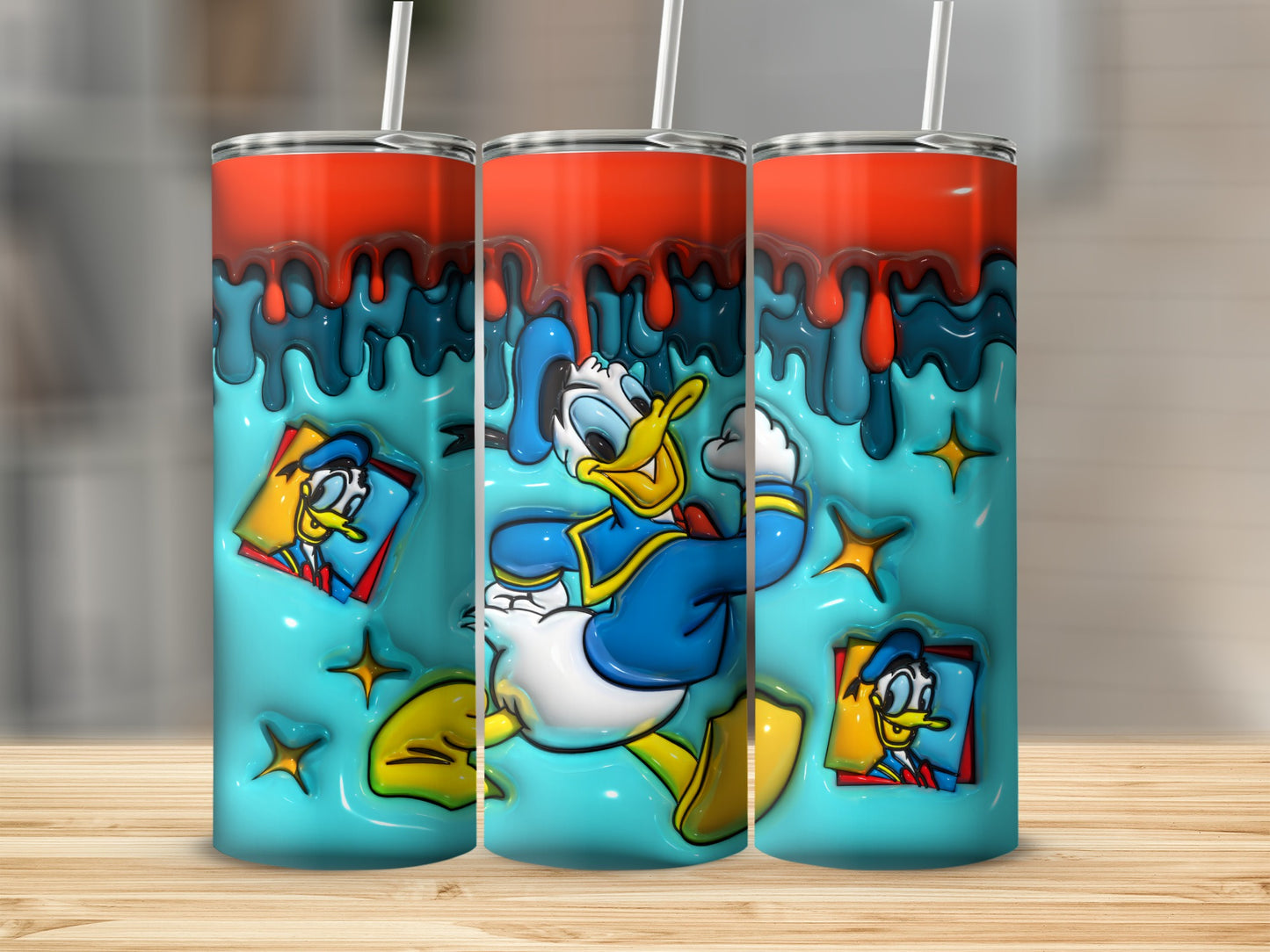 Colorful cartoon character art tumbler product