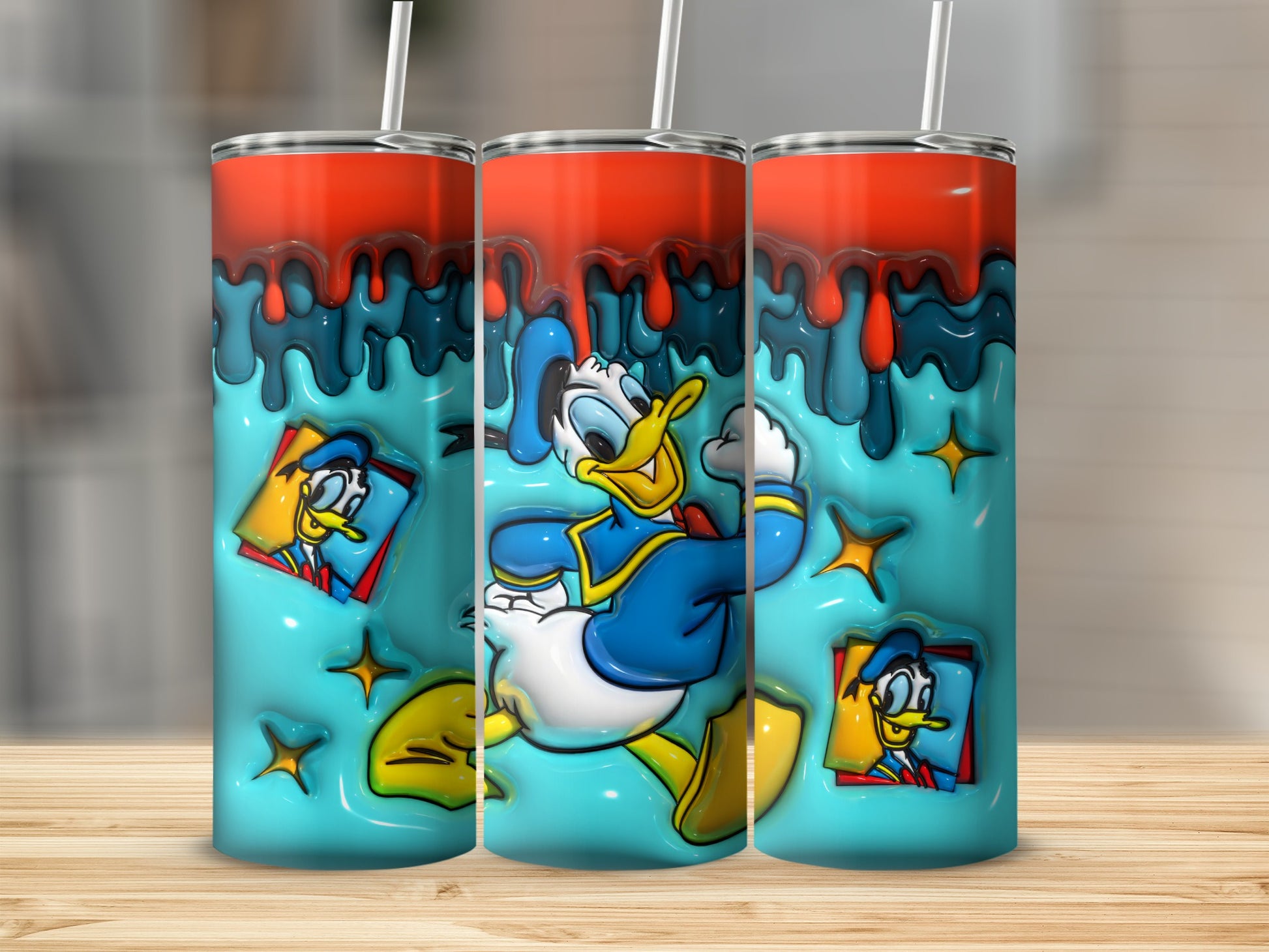 Colorful cartoon character art tumbler product