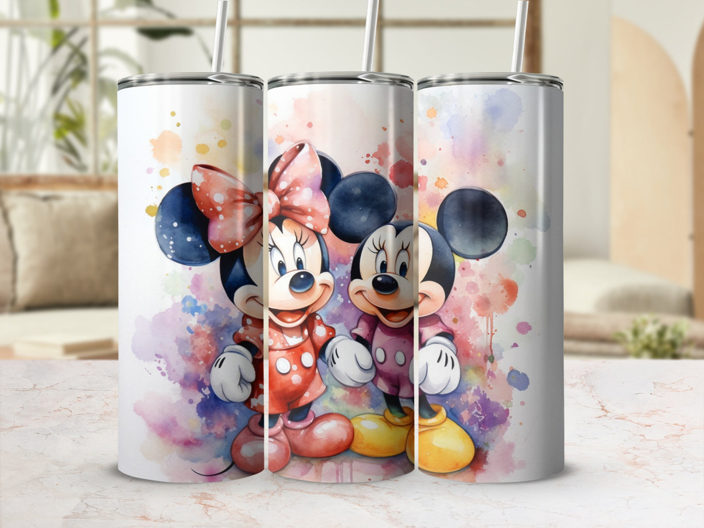 Colorful and Vibrant Disney Cartoon Tumbler Set