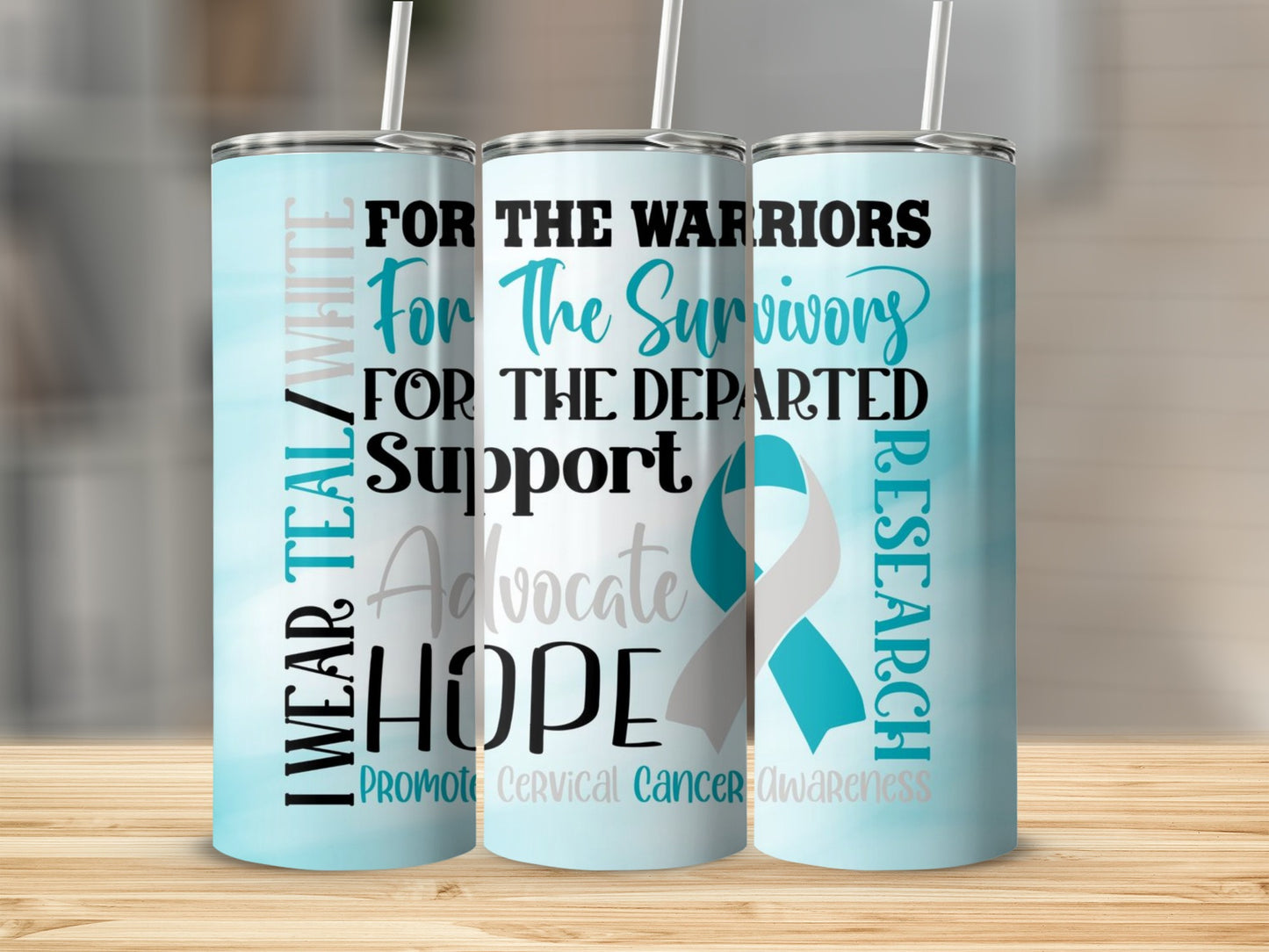 Cervical Cancer Awareness Advocate Support Tumbler